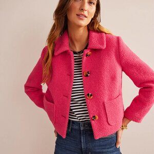 Boden Rye Wool Jacket Size 16 / 18 US Pink